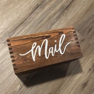 Wooden Mail Box with Script Design